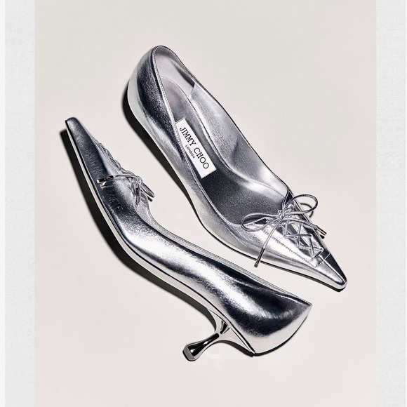 Jimmy Choo Shoes - Jimmy Choo Scarlett Metallic Corset Kitten Pumps $1,075 41